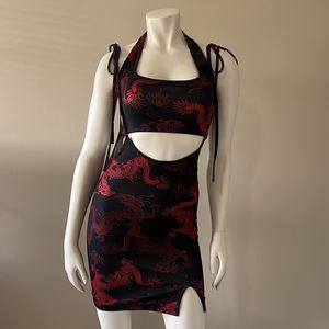 Dragon print top and skirt